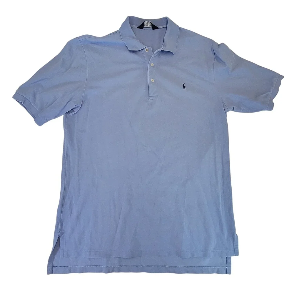 Polo Golf Ralph Lauren Men's Light Blue Short Sleeve Polo Shirt Pony Logo